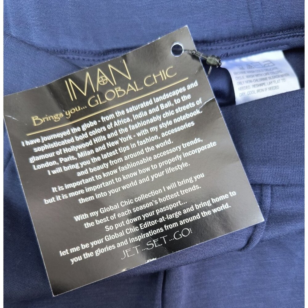 IMAN Womens Navy Tapered Pull-On Pants MP Modal/Polyester/Elastane Blend - Picture 6 of 6